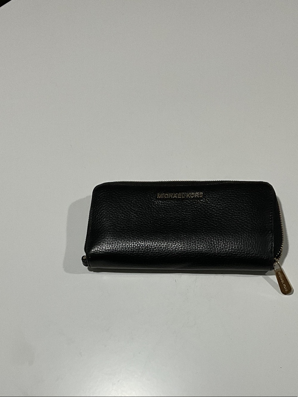 Michael Kors Black Pebbled Leather Zip-Around Wallet